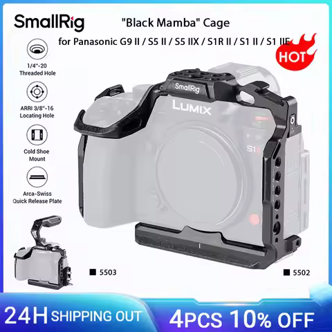 SmallRig "Black Mamba" Cage for Panasonic G9 II / S5 II /S5 IIX/S1R II/S1 II/S1 IIE w Quick-Release 