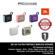 JBL GO 4 Ultra Portable Wireless Speaker IP67 Waterproof Dustproof 90 Hz - 20 kHz Signal to Noise Ra