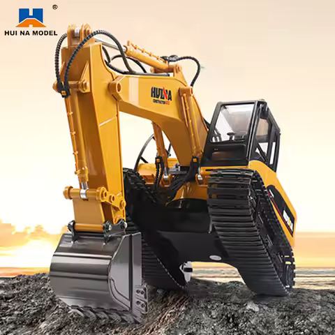Huina 1535 1/14 RC Excavator Remote Control Truck with Lights Crawler Tractor Model Engineering Car