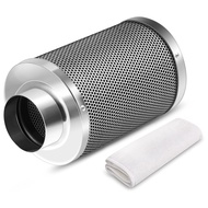 4 Inch Air Carbon Filter Odor Control, Reversible Flange, Pre-Filter Included, Smelliness Scrubber Kit for Grow Tent Rooms