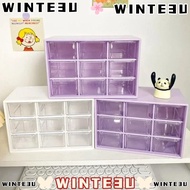 WINTE3U Desktop Drawer Organizer, Transparent Dustproof Storage Box, Portable Small Drawer 9 Grids P