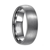 BONLAVIE Mens 7MM Domed Matted Brushed Finish Tungsten Carbide Ring Comfort Fit Engagement Ring Size