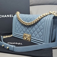 ◇CHANEL◇ CHANEL 荔枝BOY25 ，可小議☆〈牛仔藍金扣25開〉🧧母親節優惠🧧