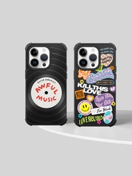 Blackpink smiley face sticker CD record co-branded models apply to Apple 14pro max mobile phone case