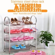 4-Tier/5-Tier/6-Tier Stainless Steel Shoe Rack (4 bar - per tier)/Rak Kasut/Shoe Cabinet Rack Shelf Rak Besi/Flower Rack