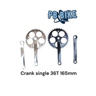 Crank set single 36T BB silver and black box