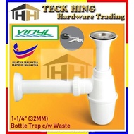 1-1/4" (32MM) VINYL Bottle Trap c/w Waste & Chain