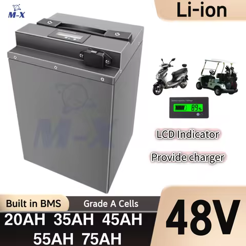 48V lithium ion battery 20AH 35AH 45AH 55AH 75AH BMS 1000W 3000W battery for electric wheelchair mot
