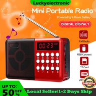 【SG】Mini Portable Radio Handheld Digital | FM | USB | TF | MP3 | Player Speaker Rechargeable Light-Weight