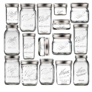 Ball Mason Jar American Glass Mason Jar Transparent Oatmeal Sealed Jar Wide Mouth Juice Beverage Sto