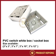 PVC switch white box socket box base box 3 x 3, 3 x 7, 3 x 10, 3 x 12