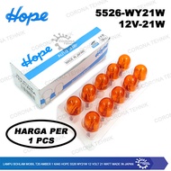 Hope 5526 WY21W 12 21 WattVOLT T20 Amber Car Bulb 1 Foot