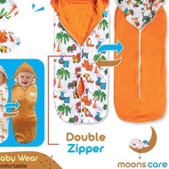Moons care SNI Alternating Instant Ziper Motif Bonus Gloves swaddle 2 sides Foot Gloves