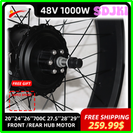 SDJKI Electric Fat Bike Kit 48V 1000W 4.0 Tyre Brushless Rear Hub Motor 20 26inch For Snow E bike Co