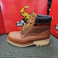BIG TRUCK 8018 8033 8035 HONEY RUBBER SOLE SAFETY SHOES HIGH CUT ZIP LACE