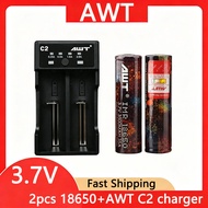 AWT 18650 3500mah 35A Rainbow battery With AWT C2 li-ion battery charger
