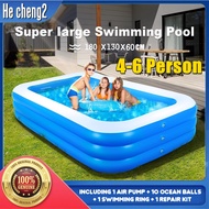 Inflatable Swimming Pool for Kids and Adults Family Inflatable Outdoor Pool 4-6 people Pools
