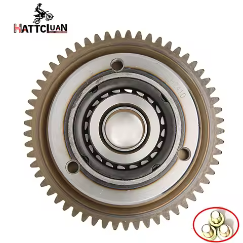 HATTCLUAN One Way Bearing Start Overrunning Clutch Starter Drive Gear for Zongshen Loncin CG200 CG25