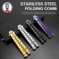 balisong Comb Hair Barber Bottle Opener Stainless Steel Black Silver Rainbow BF15 BF16 BF98