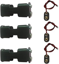 LampVPath 3 Pcs 2 x 1.5V (3V) AA Battery Holder Leads with 3 Pcs 9V I Type Snap Connector Plastic Ho