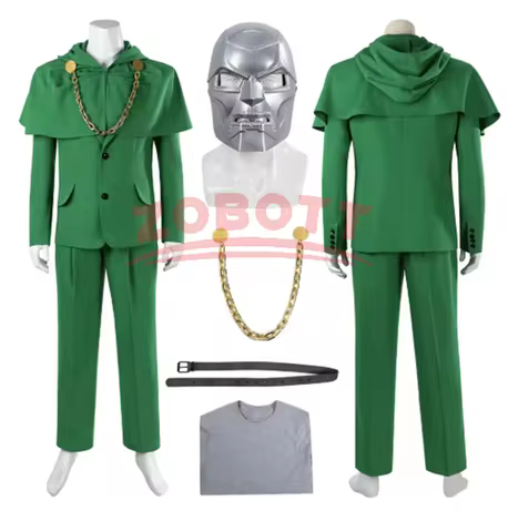 Comic Film Dr. Victor Doctor Von Downy Cosplay Dooms Evil Costume Cloak Green Mens Suit Cape Hallowe