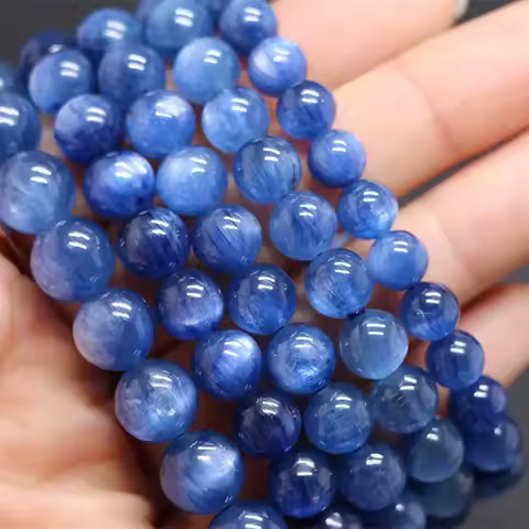 Top Quality Natural Kyanite Beads Stone, 6/8/10MM Round Smooth Blue Cyanite Loose Bead Gemstone For 