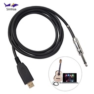 Simhoa USB Guitar Cable 2 Meter Electric Guitar Cable usb Guitar Recorder 6.5FT USB to 1/4 inch Guit