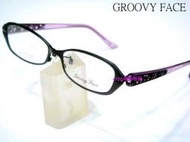 【angel精品眼鏡】┌Groovy Face┐日系_典雅晶鑽立體浮雕鏡架 518 *黑紫COACH.DIOR