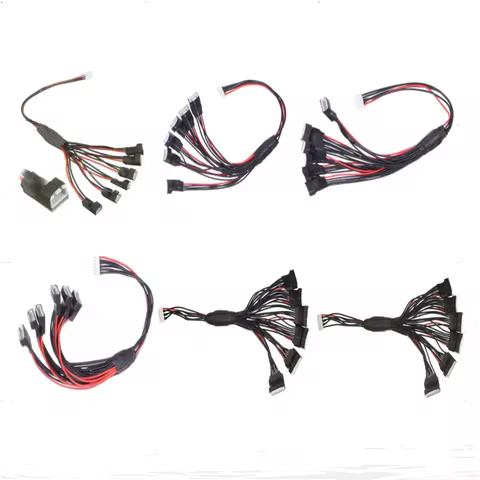 JST-XH 2S 3S 4S 5S 6S 7S Parallel Balance Cable Wire X6 Parallel Charging Balance Adapter - 6 Batter