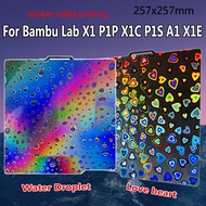 Build Plate for Bambulab P1s Smooth Love Heart Textured Pei Sheet 257x257 for Bambu Labs X1C P1P Bui
