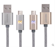 Nuoxi Andrews common micro usb data cable charging cable double-sided aluminum light data line
