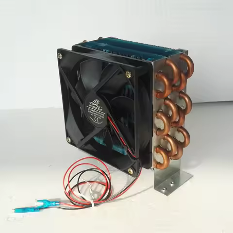 PURSWAVE CP4x6x120 Mini Fin space copper tube condenser heat exchanger with 12V24V220V fan 120*120*5