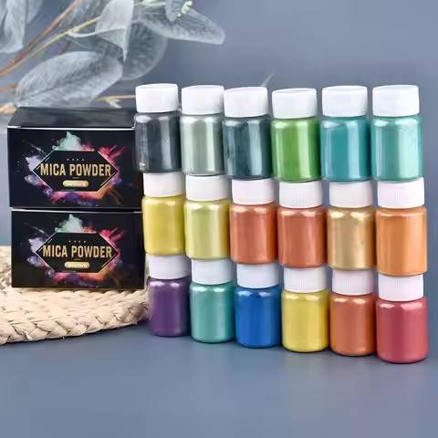 New 6 Colors Epoxy Resin Dye Mica Powder Powdered Pigments Set Resin Mica Pearlescent Resin Pearl Na