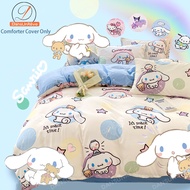 DANSUNREVE 1PC Quilt Cover Only Cinnamoroll Dog Duvet Cover Washed Cotton Zipper Comforter Cover