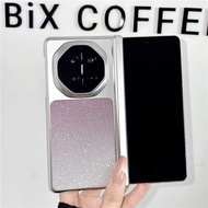 Bling Glitter Electroplated Leather Case For Huawei Mate X7 X6 MateX7 5G Double Center Axes Magnetic