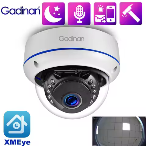 Gadinan 1.7mm Fisheye Wide Angle 4K IP Camera 150 Degrees Face Detection POE 8MP CCTV Security Camer