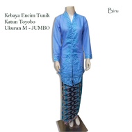 Kebaya Encim Tunik Lengan Panjang Bordir Senada Katun Toyobo Ukuran Jumbo Seragam Guru Set Rok Tumpa