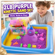 Magic Kinetic Sand Set 2LB Purple Play Sand With Moulds & Tools For Kids Sensory Play