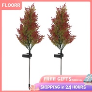 Floorr Solar Christmas Tree Lights  Waterproof 2PCS Aluminum and ABS Pine Stakes for Garden