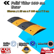 POLISI TIDUR 100 CM KARET RUBBER SPEED HUMP MENGURANGI KECEPATAN MOBIL MOTOR COD MURAH