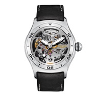 Reef Tiger/RT RGA70S7-2 Leather Strap Skeleton Waterproof Luminous Automatic Mechanical Men Sport Wa