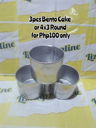 3pcs 4x3 Bento cake or Round pan