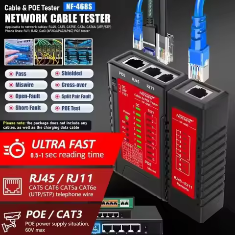 NF-468CS Network Cable Tester, Continuity Tester Ethernet Cable Mapper Phone Line CAT3, Ethernet Cab