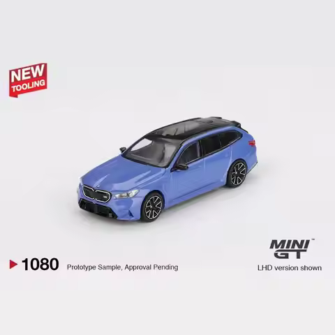 MINI GT 1:64 BMW M5 Touring (G99) Marina Bay Blue Alloy Die Cast Car Model Collection Gift