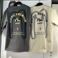 Evisu Men's Round Neck Loose Sports Short Sleeve T-Shirt