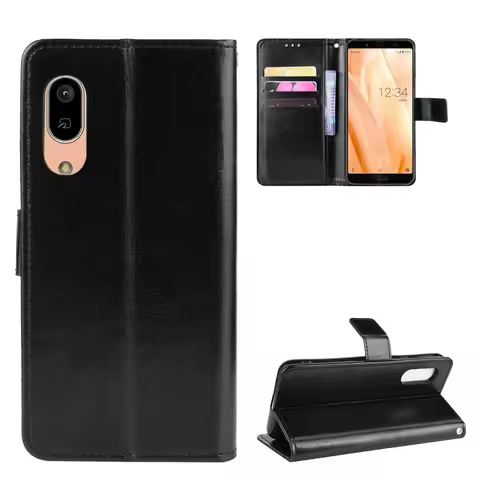 For Sharp Aquos Sense 3 Case Luxury Flip PU Leather Wallet Lanyard Stand Case For Sharp Aquos Sense3
