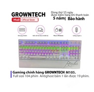 Bàn phím cơ led có dây gaming GROWNTECH M105 kèm giá chống mỏi tay kê tay có thể tháo rời led