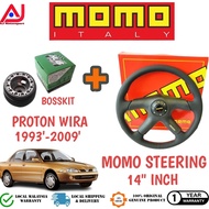 PROTON WIRA (1993'-2009') 14'' MOMO STEERING PVC HIGH QUALITY + BOSSKIT SET