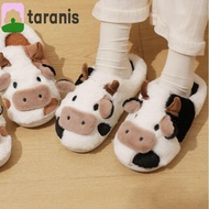 TARANIS 1 pair Cow Plush Slippers, Non-slip Cow Winter Fluffy Slippers, Cute Plush Warm Toe Wrap Sof