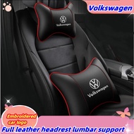 Volkswagen headrest, waist support, embroidered logo, Golf Tiguan Touran POlo Sharan special neck protection pillow, wai